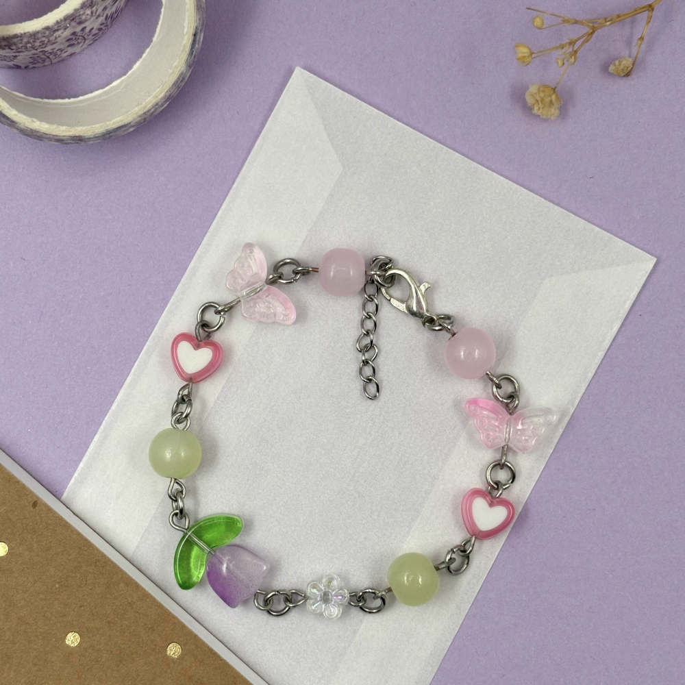 Flower And Butterfly Bracelet
