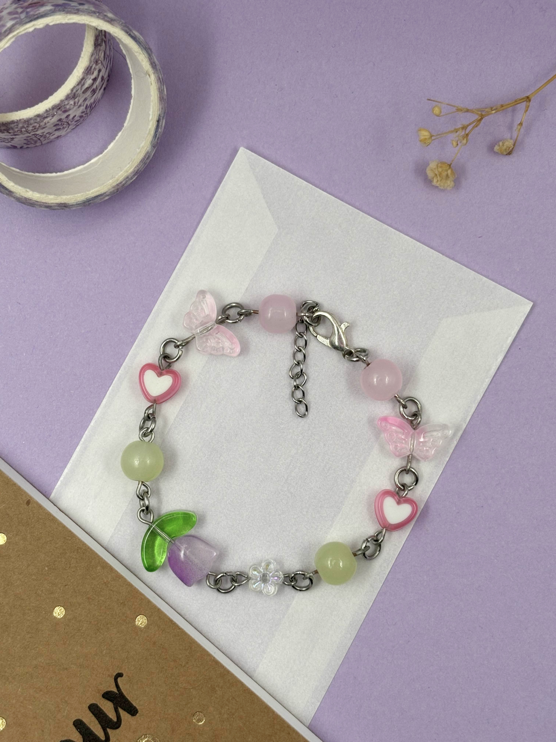 Flower And Butterfly Bracelet