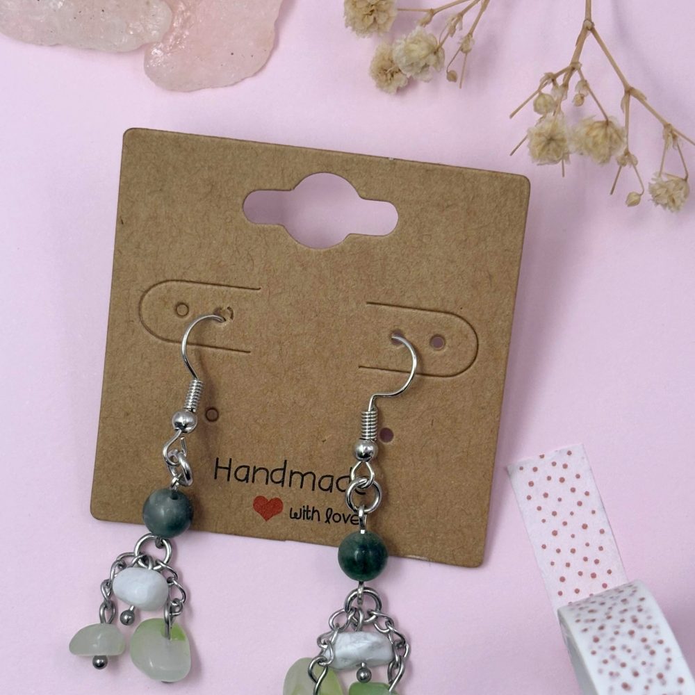 Green Gemstone Drop Earrings