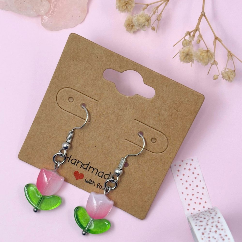 Light Pink Tulip Earrings