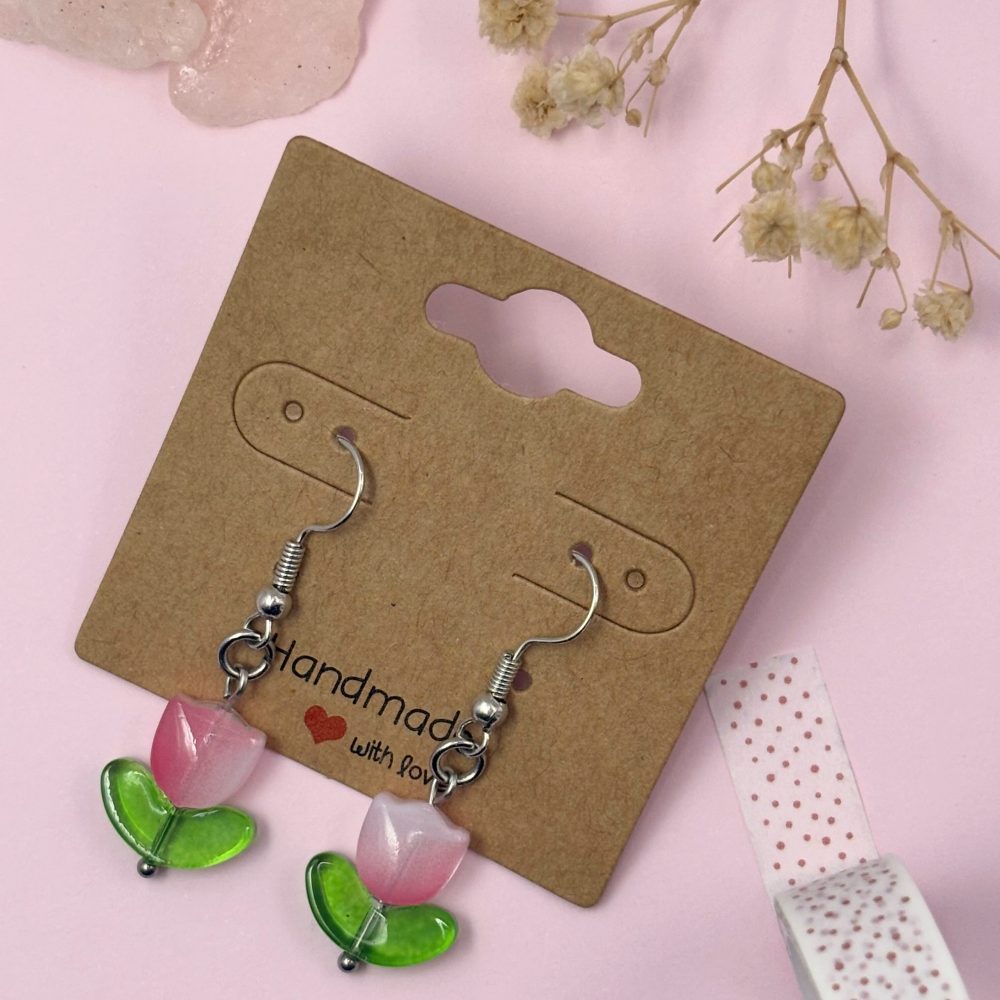 Light Pink Tulip Earrings