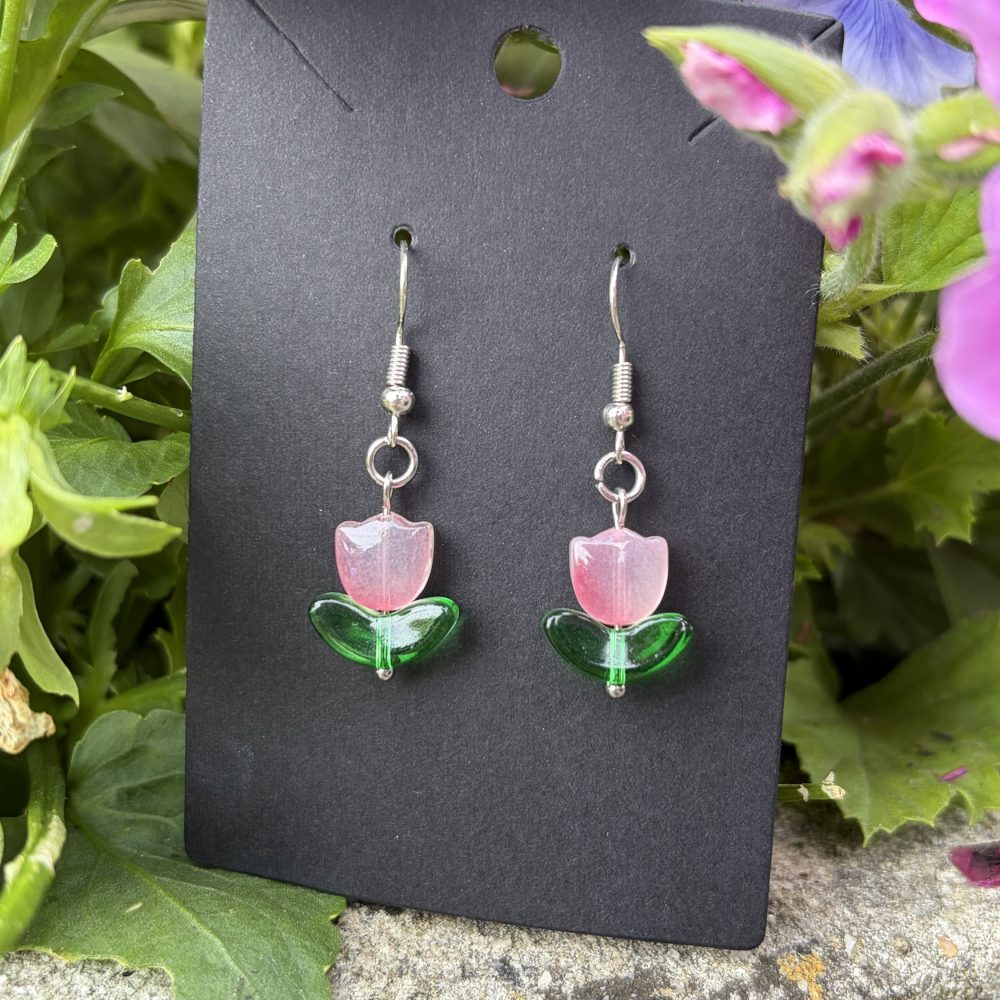 Light Pink Tulip Earrings