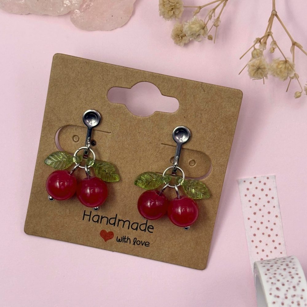 Clip-On Cherry Earrings
