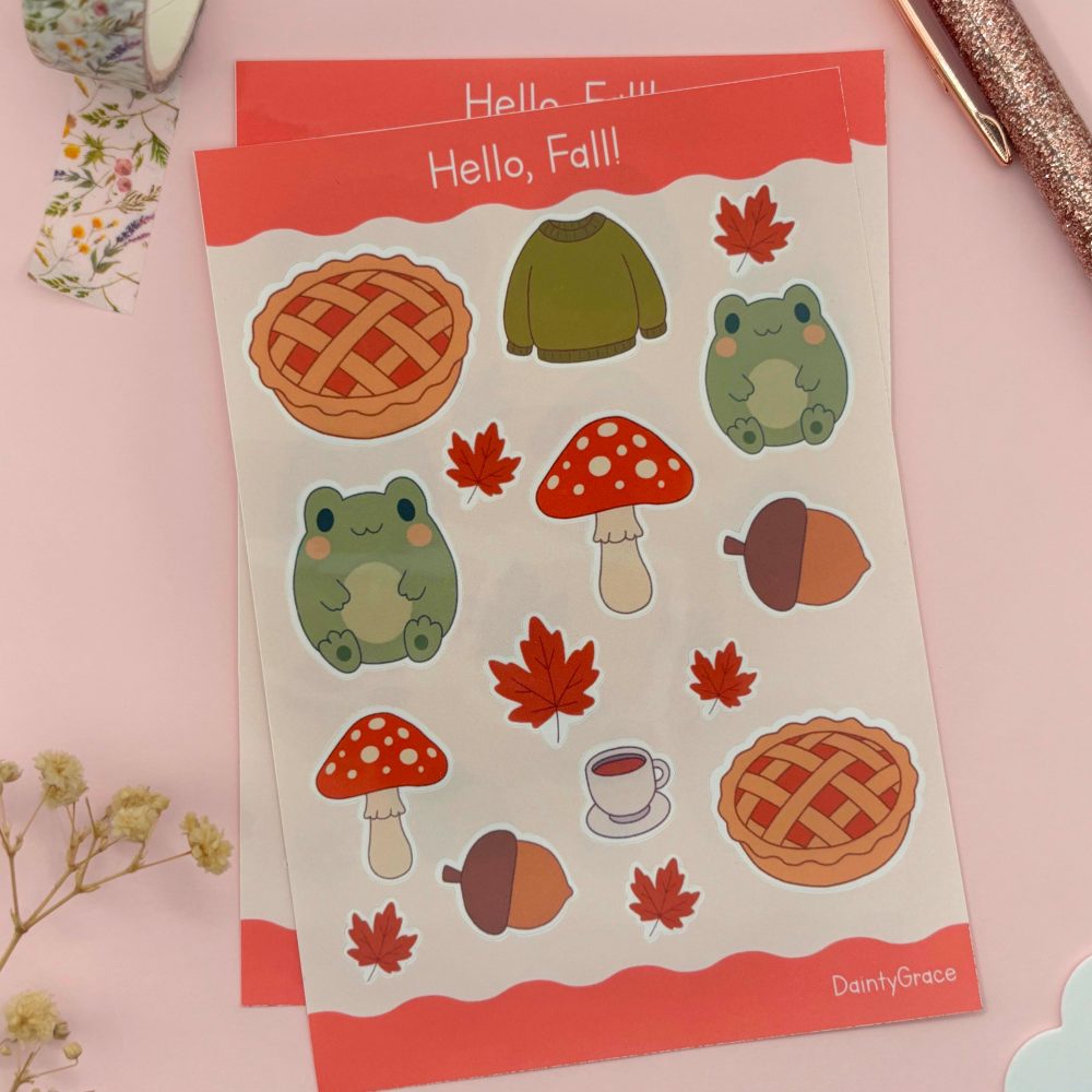 Glossy Vinyl Autumn Sticker Sheet