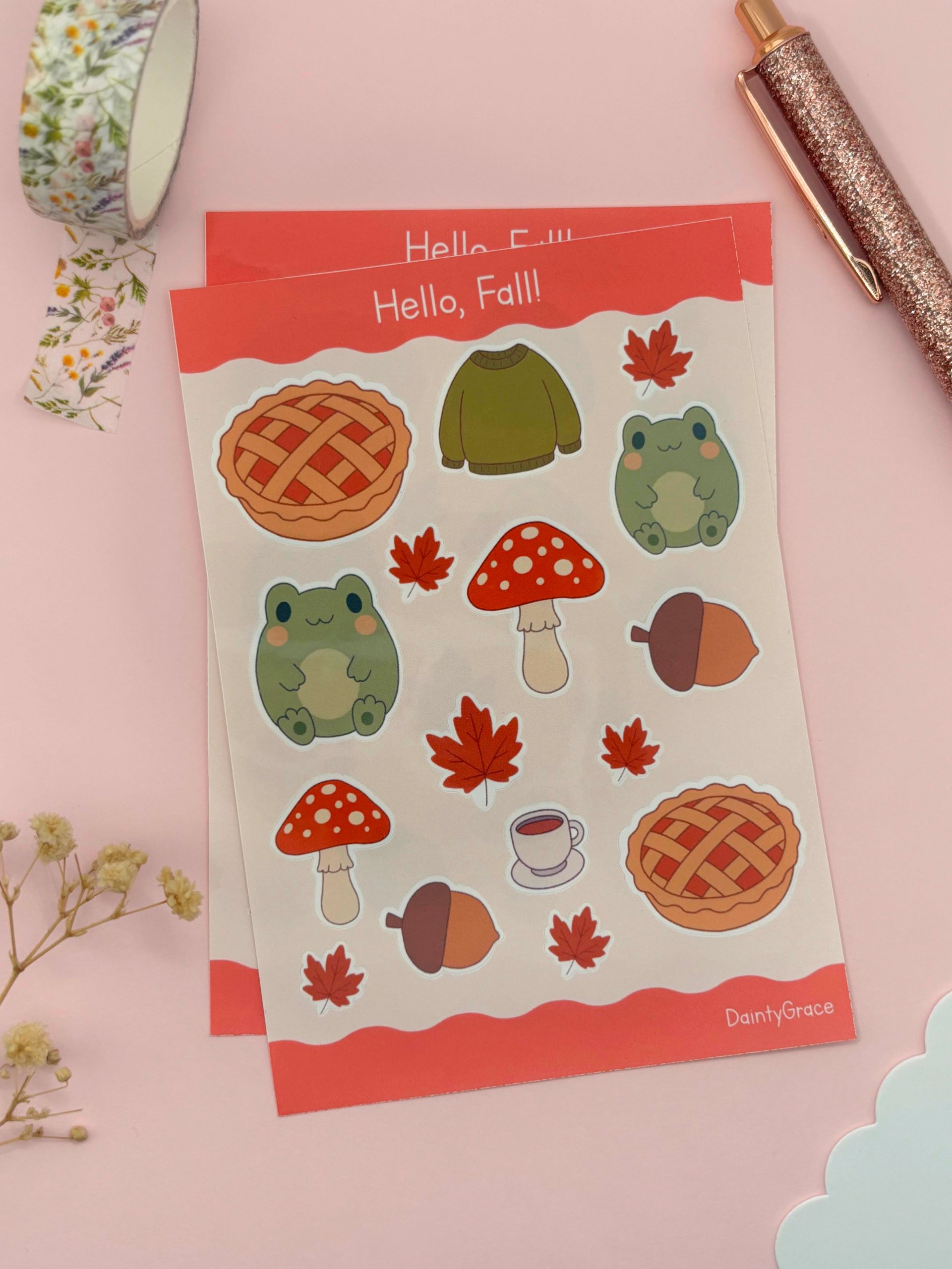 Glossy Vinyl Autumn Sticker Sheet