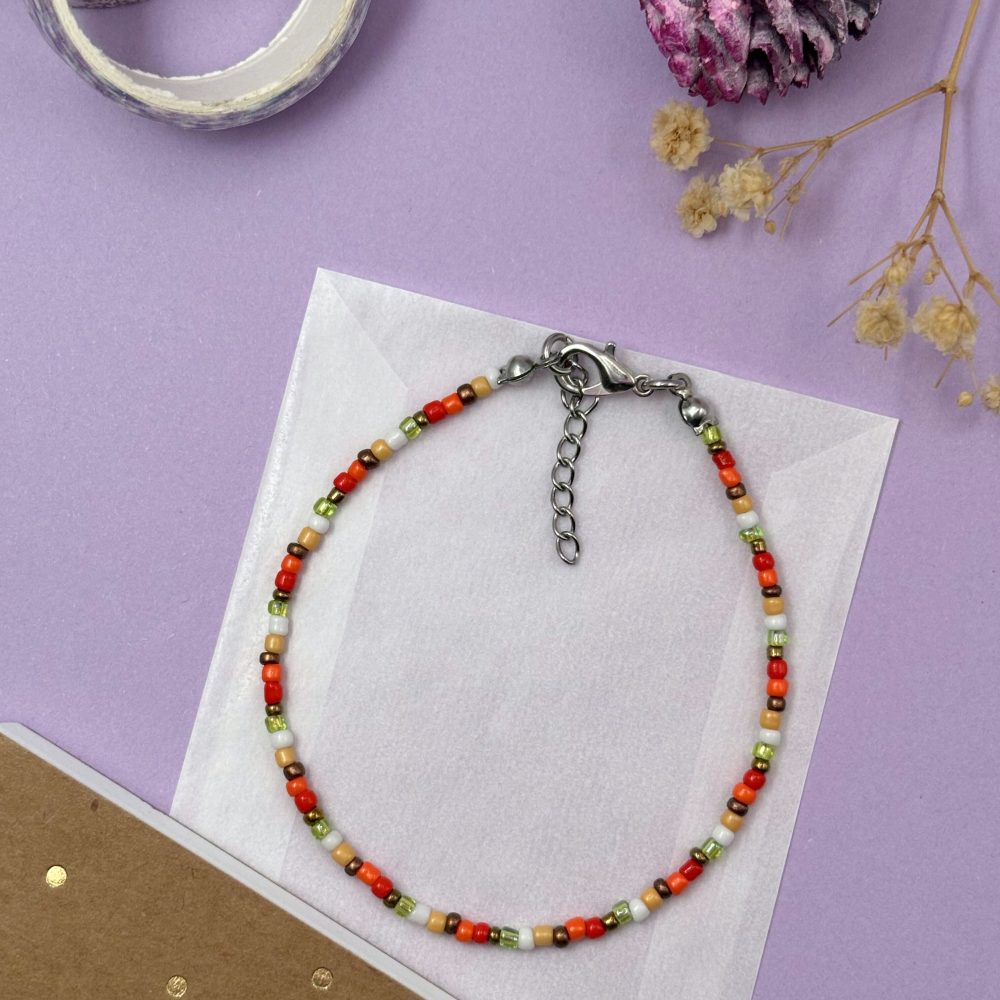 Autumn Toned Seed Bead Bracelet