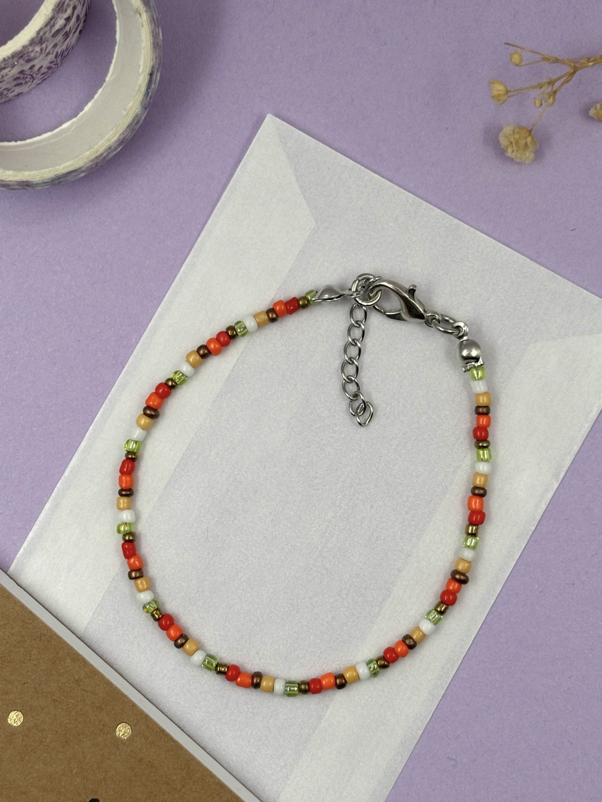 Autumn Toned Seed Bead Bracelet - Image 3