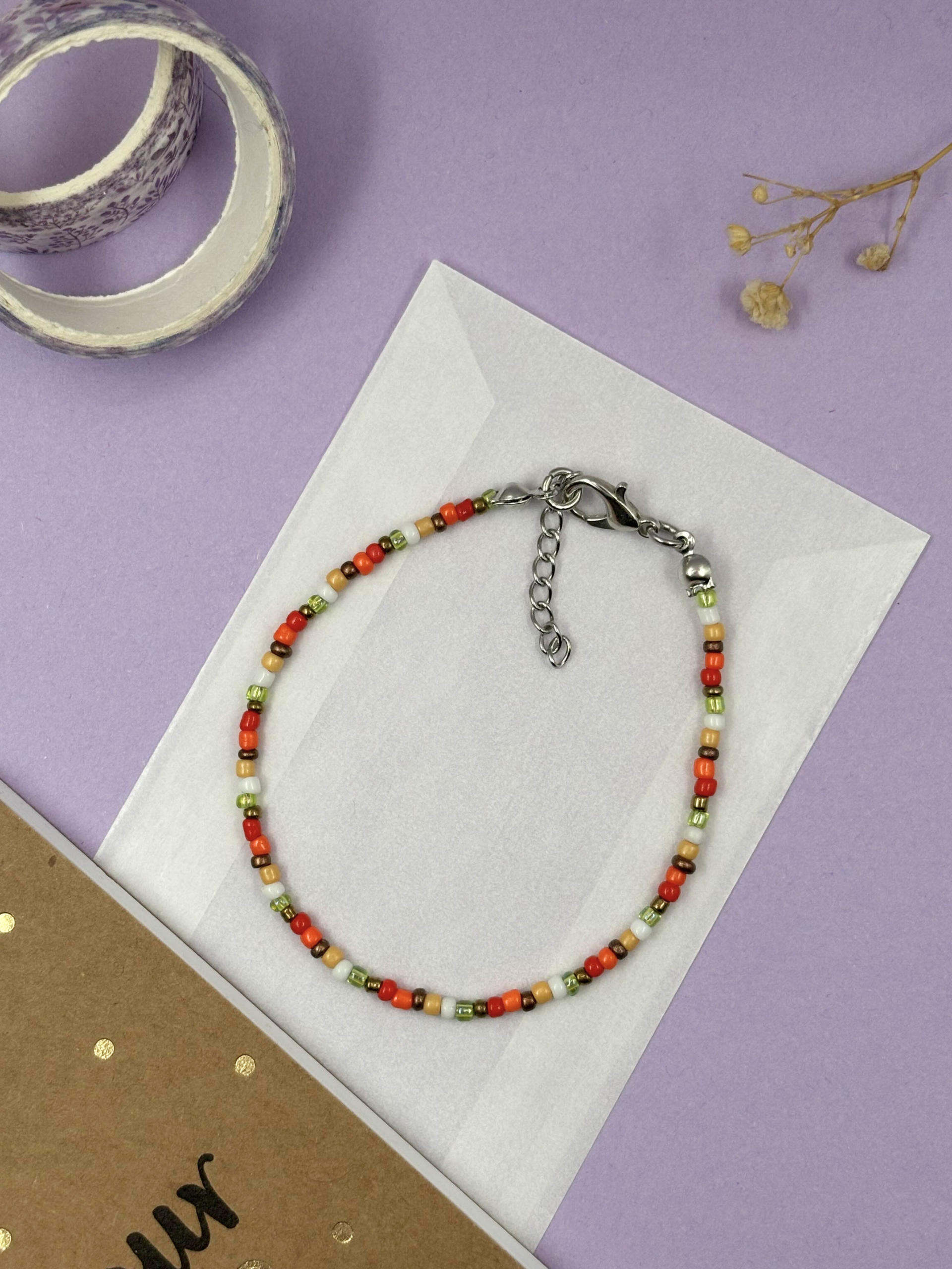 Autumn Toned Seed Bead Bracelet