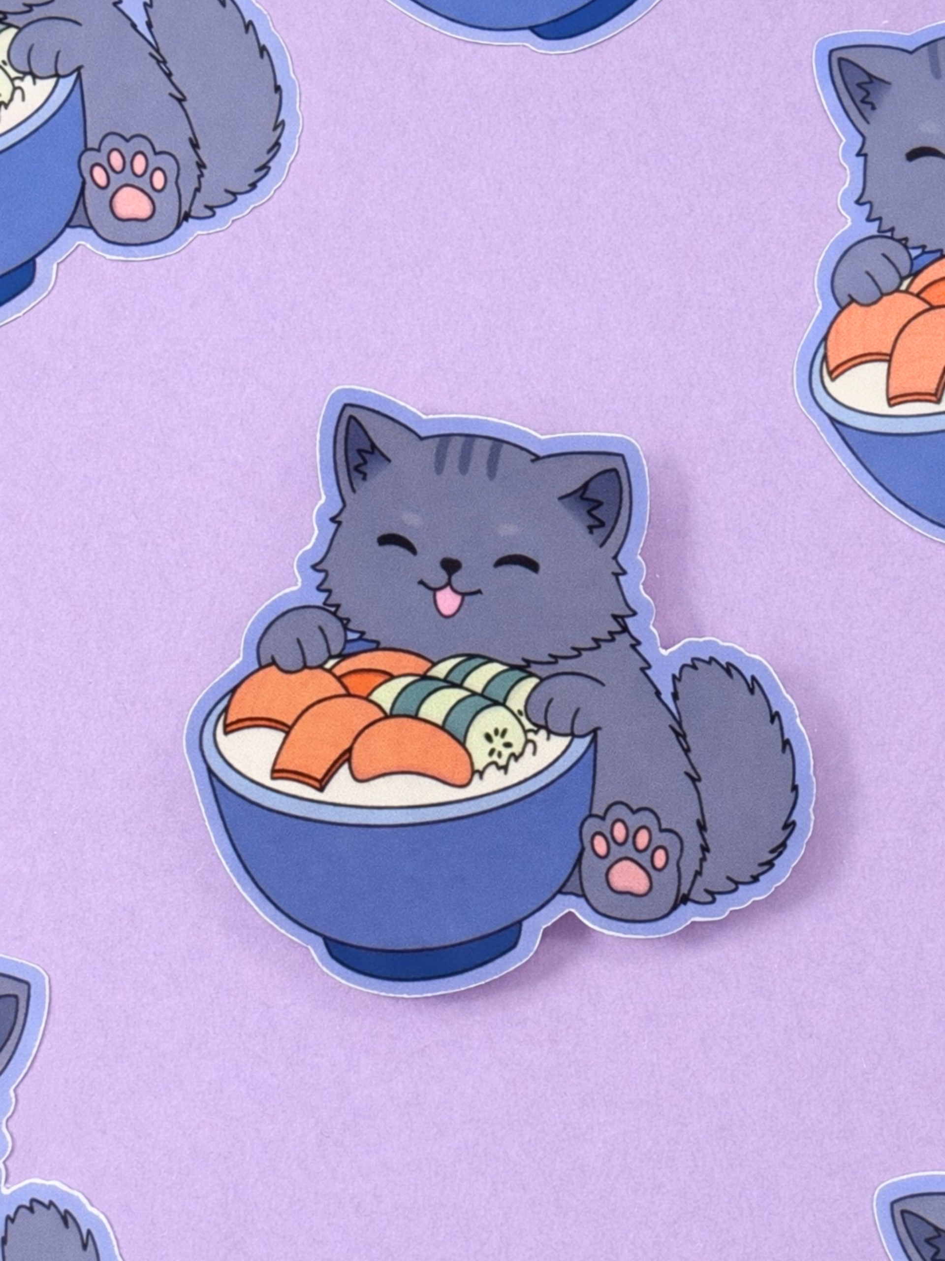Oh, Toe Beans Cat Vinyl Sticker - Image 3