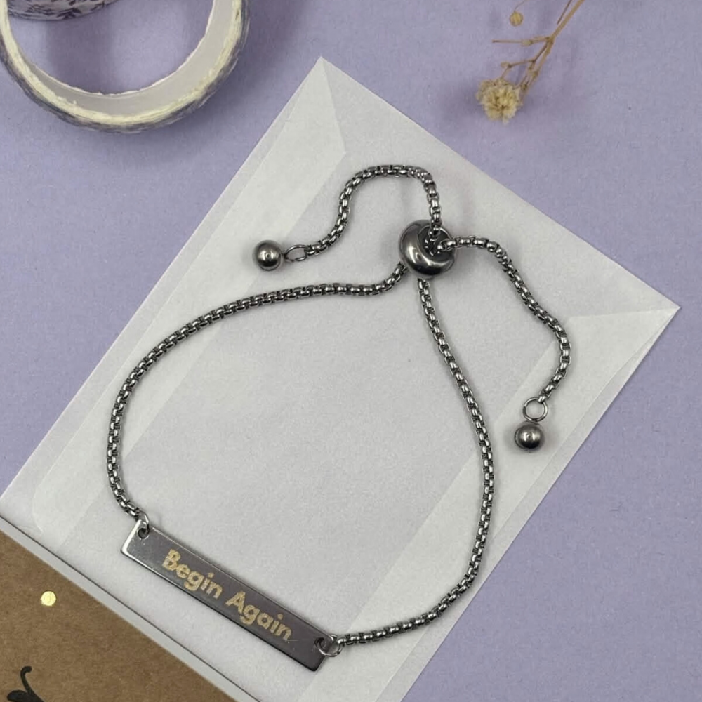 Begin Again Engraved Bracelet