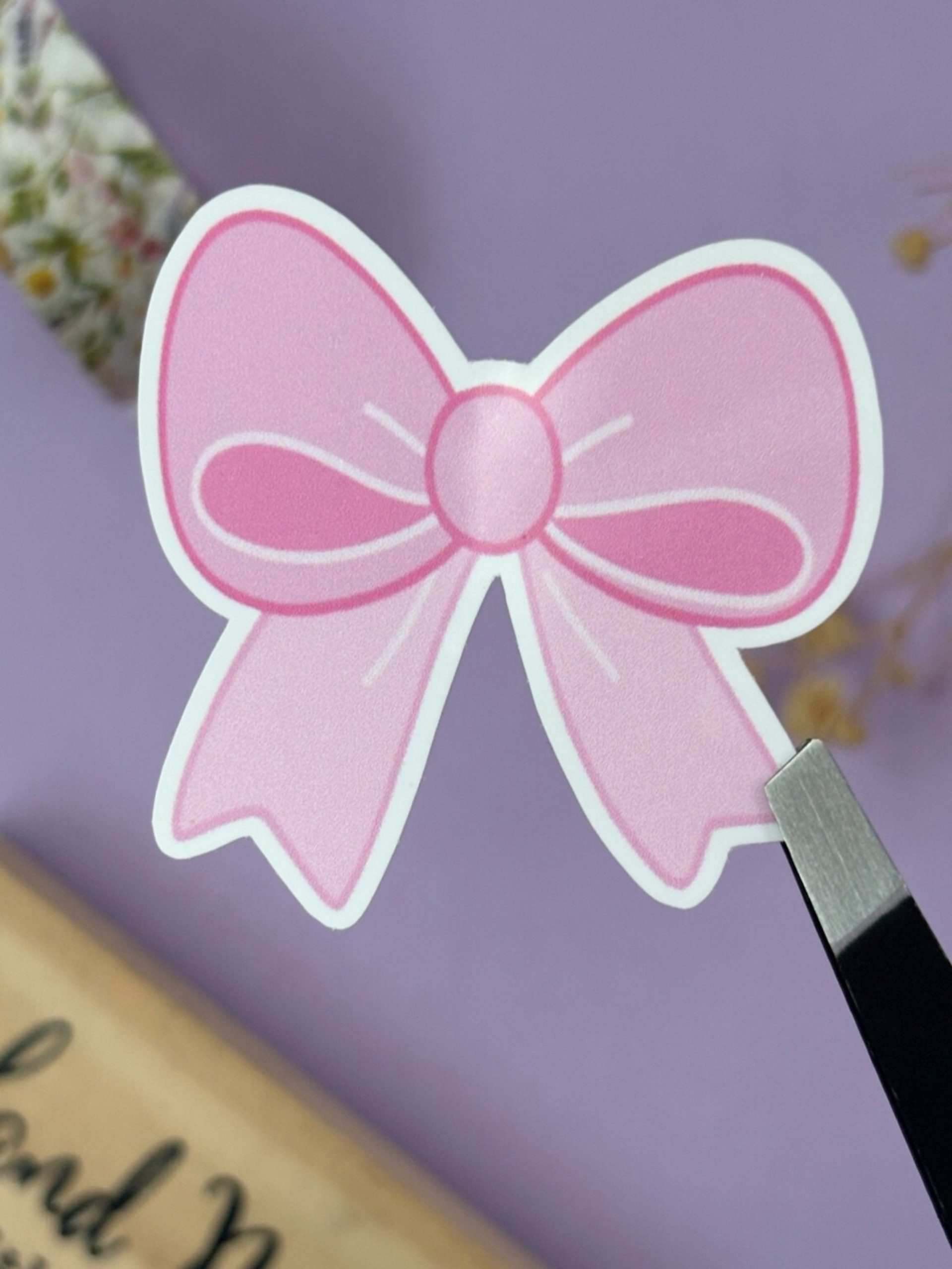 Pink Bow Vinyl Sticker - Image 2