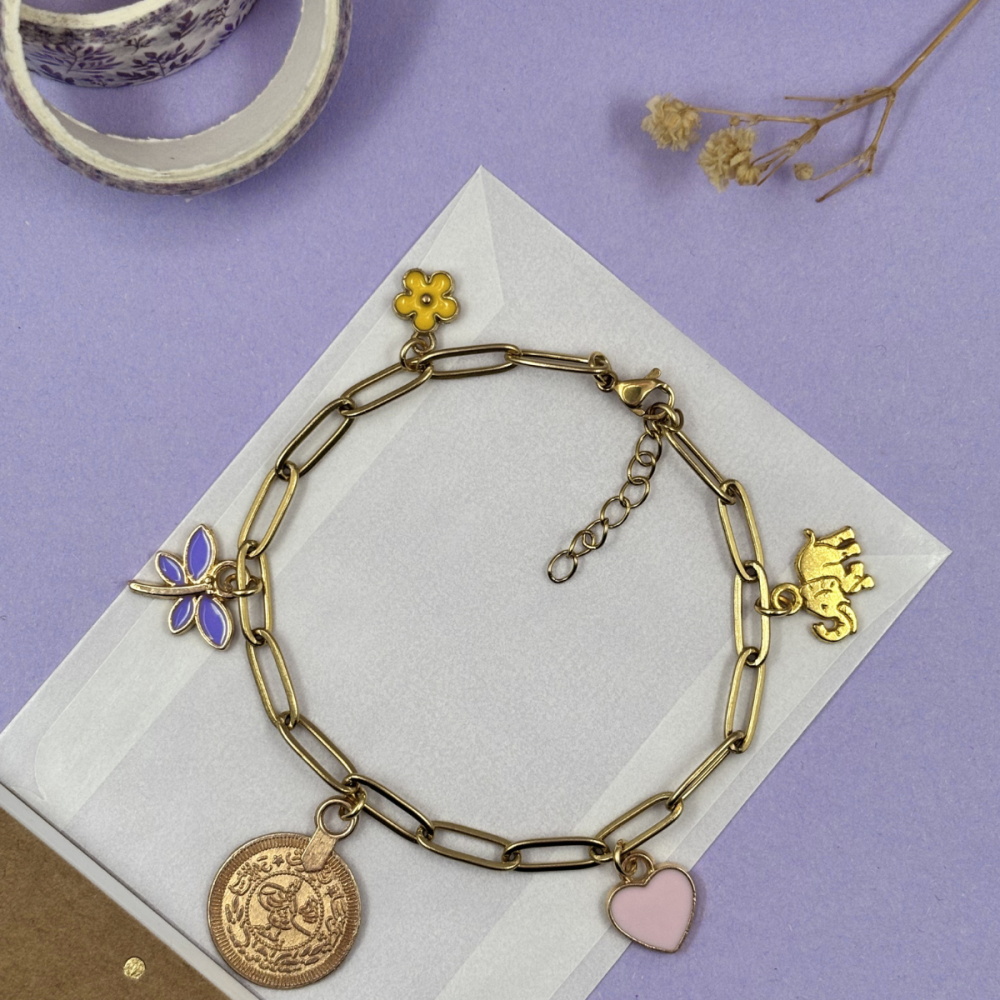 Custom Charm Paperclip Chain Bracelet